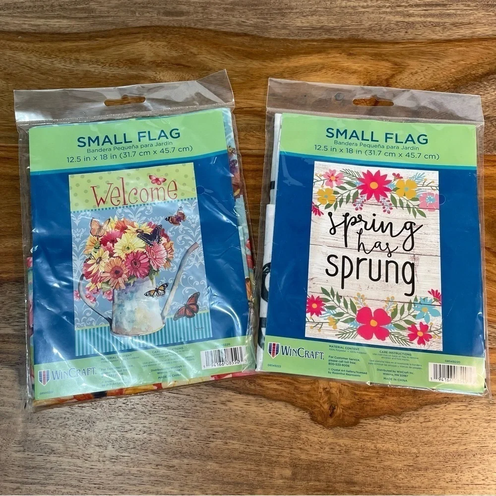 WinCraft Garden Flag Bundle Welcome, Spring Has Sprung 12x18in Floral Polyester‎